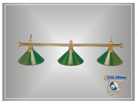 Lampara Billar 3 Focos Verde